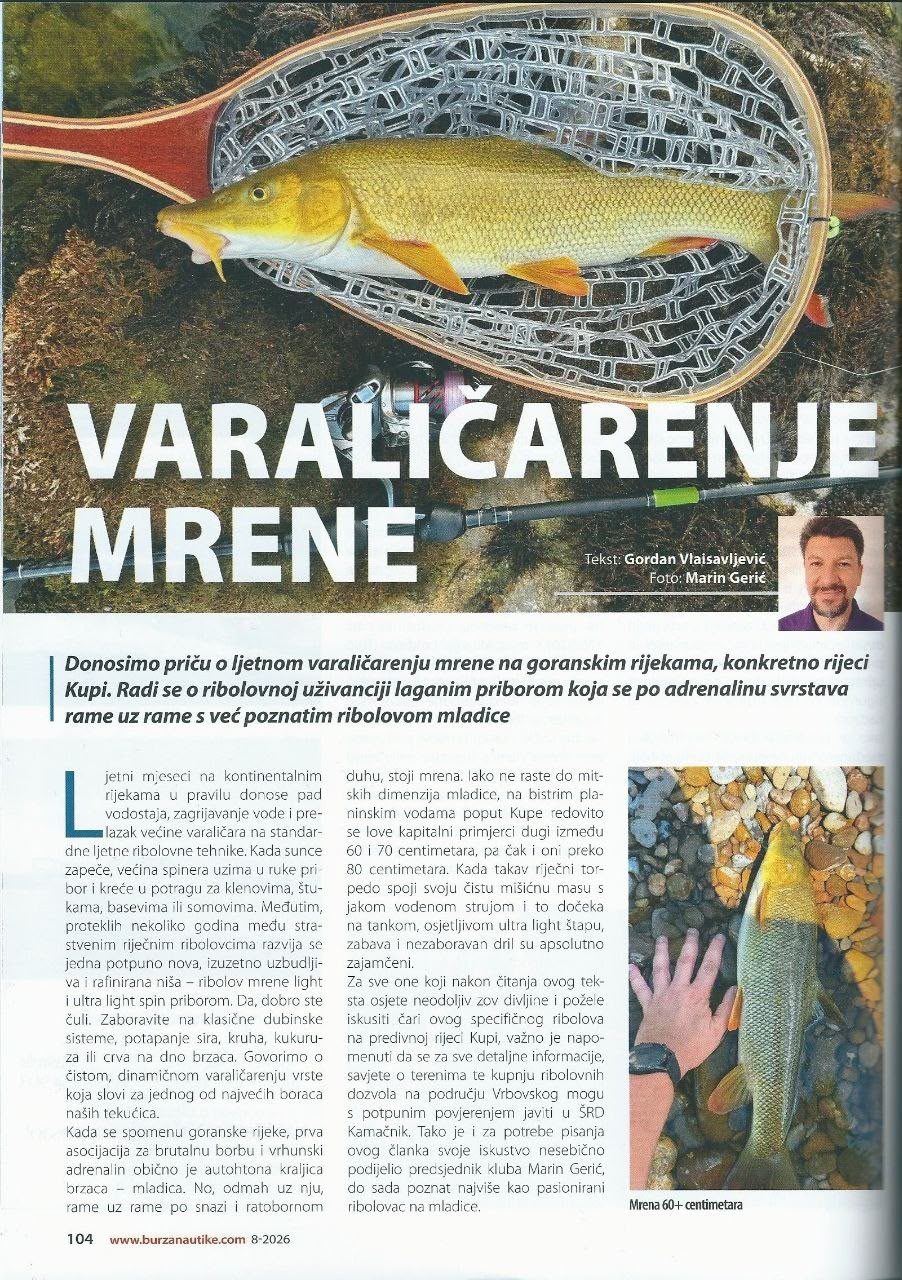 Burza Nautike 8/2026 — ŠRD Kamačnik u nacionalnom ribolovnom časopisu